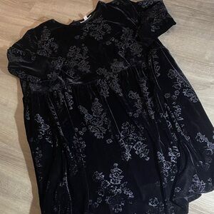 Woman Within Black Velvet Casual Dress